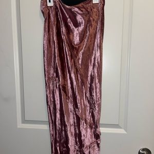 Free People Pink Velvet Skirt